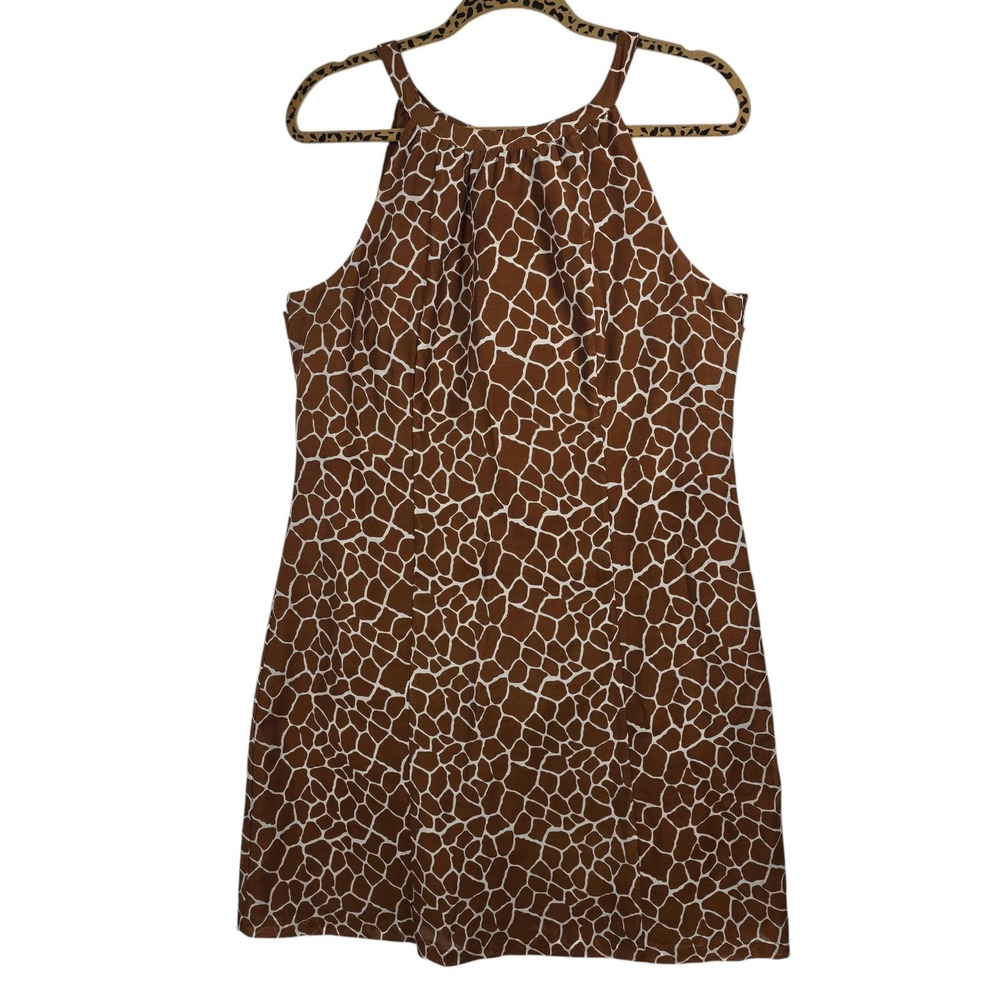 Merona Brown and White Giraffe Print Mini Dress